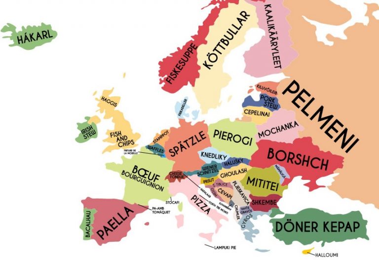 Map Shows the Most Popular Foods in Europe This is Italy