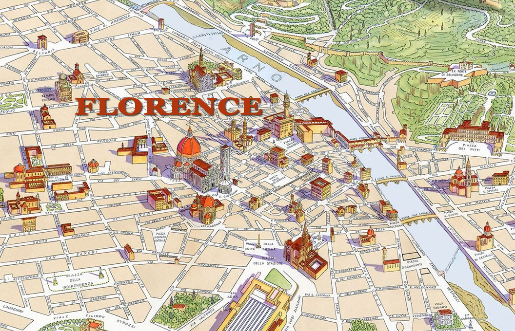 tourist walking map of florence