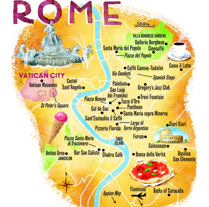 map of rome tourist areas