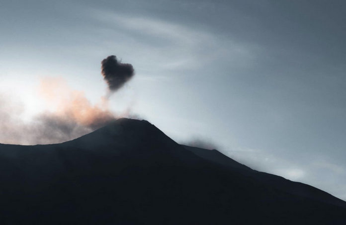 A heart-shaped Coud on the top of Etna volcano | This is Italy